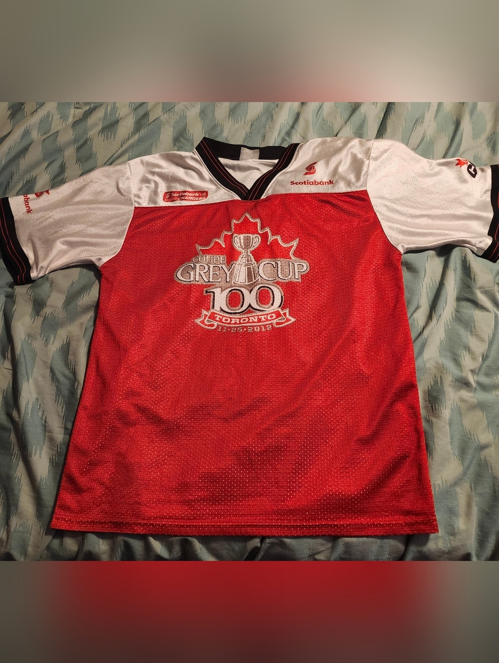 Scotiabank 100th CFL Grey Cup Toronto 11-25-2012 Football Jersey Men’s Size L